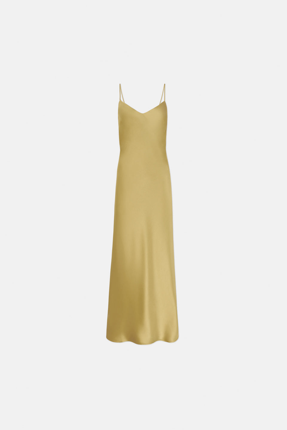 Cropped V-Neck Slip Dress - Olive