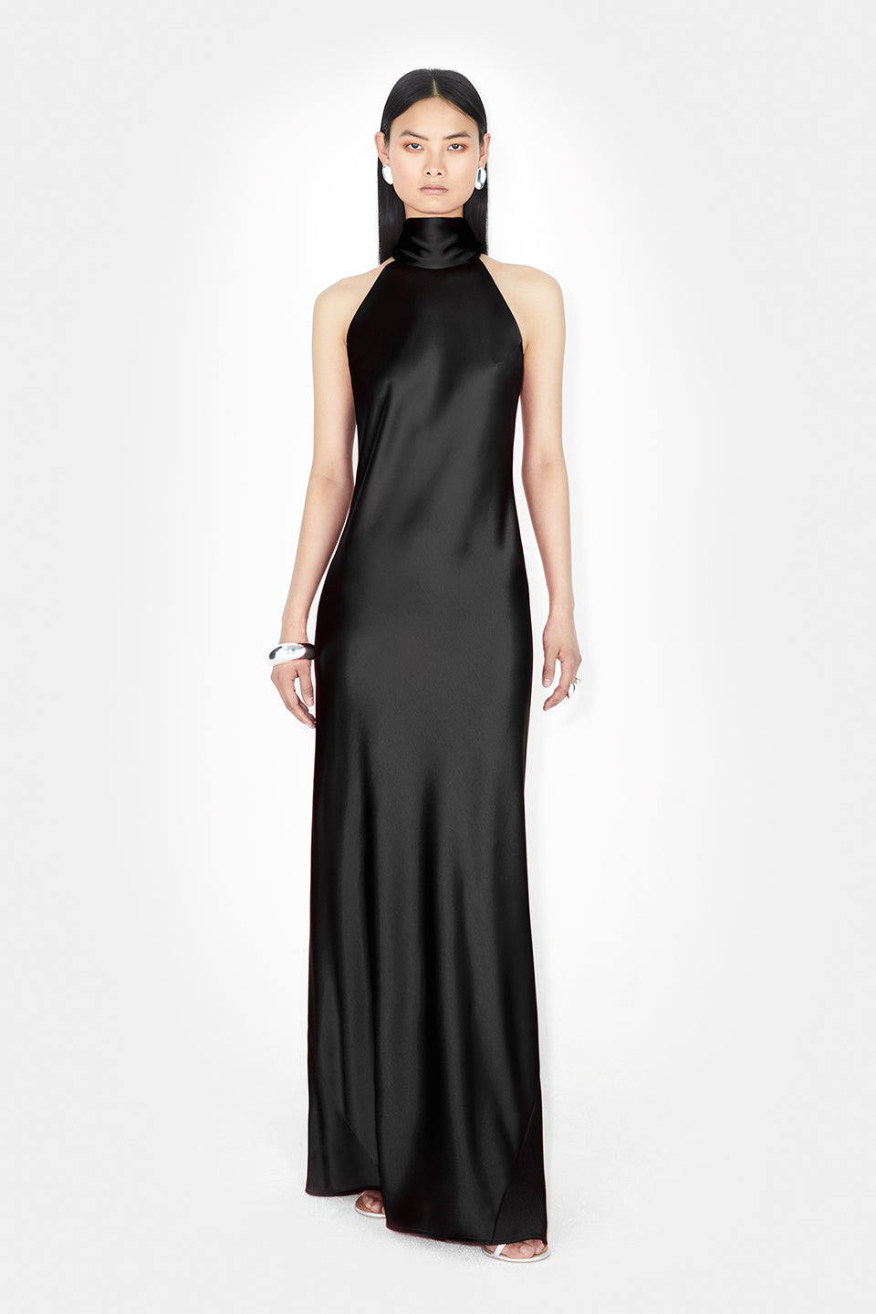Satin Sienna Dress - Black