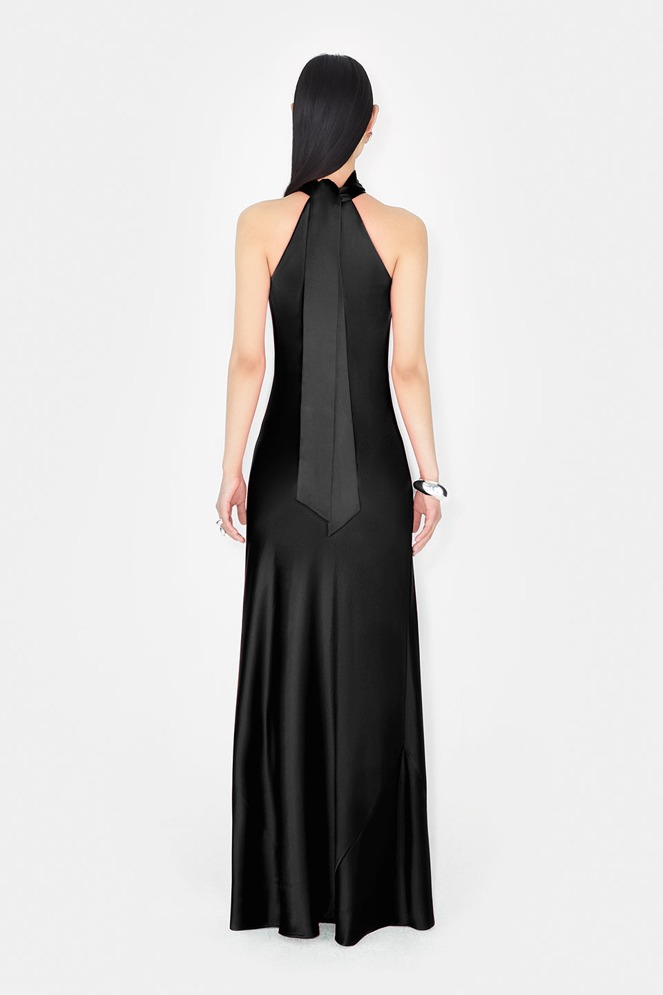 Satin Sienna Dress - Black