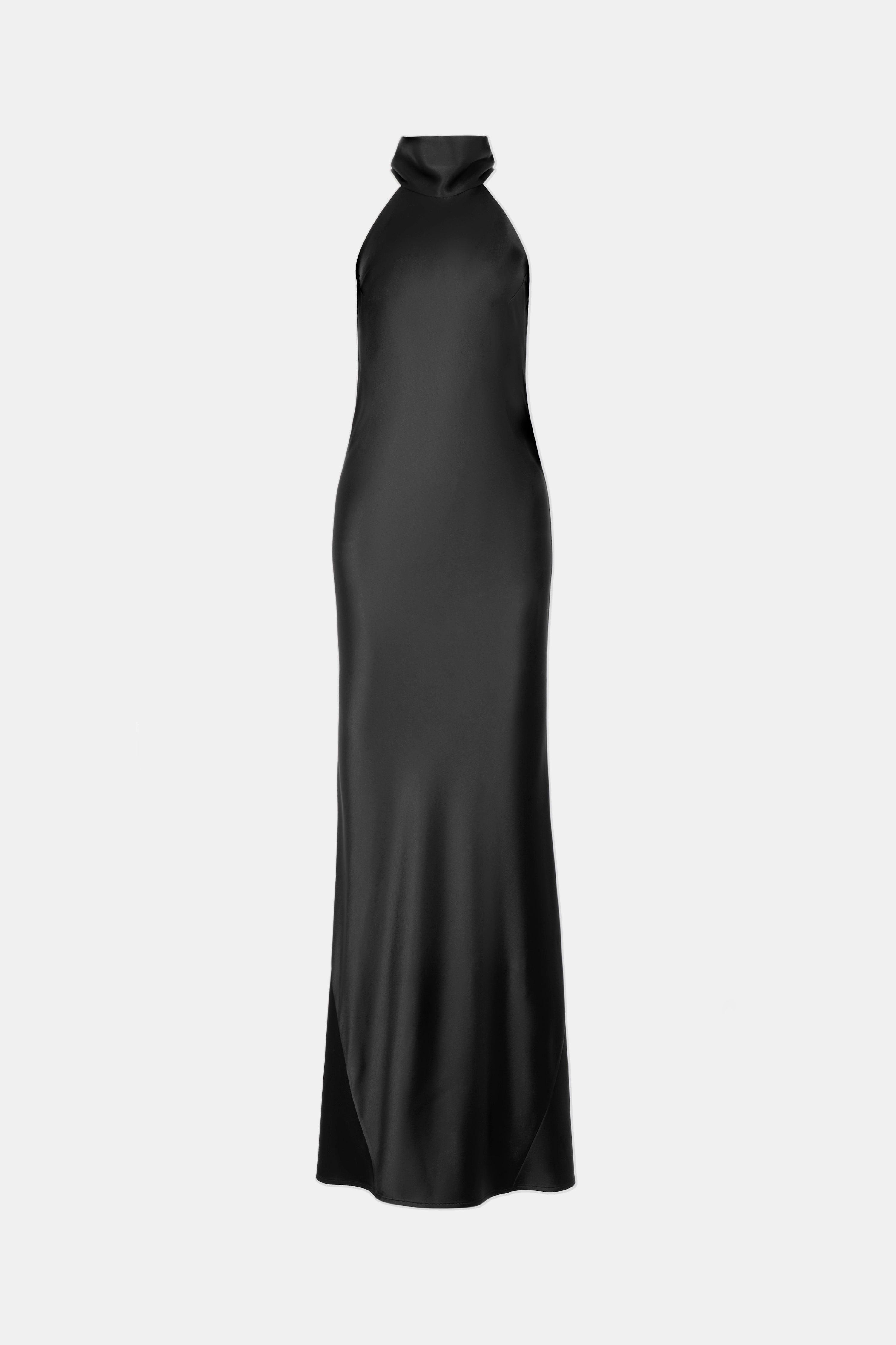 Satin Sienna Dress - Black
