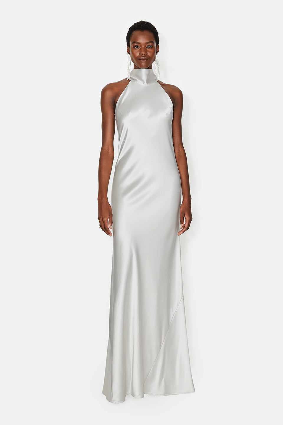 Satin Sienna Dress - Platinum