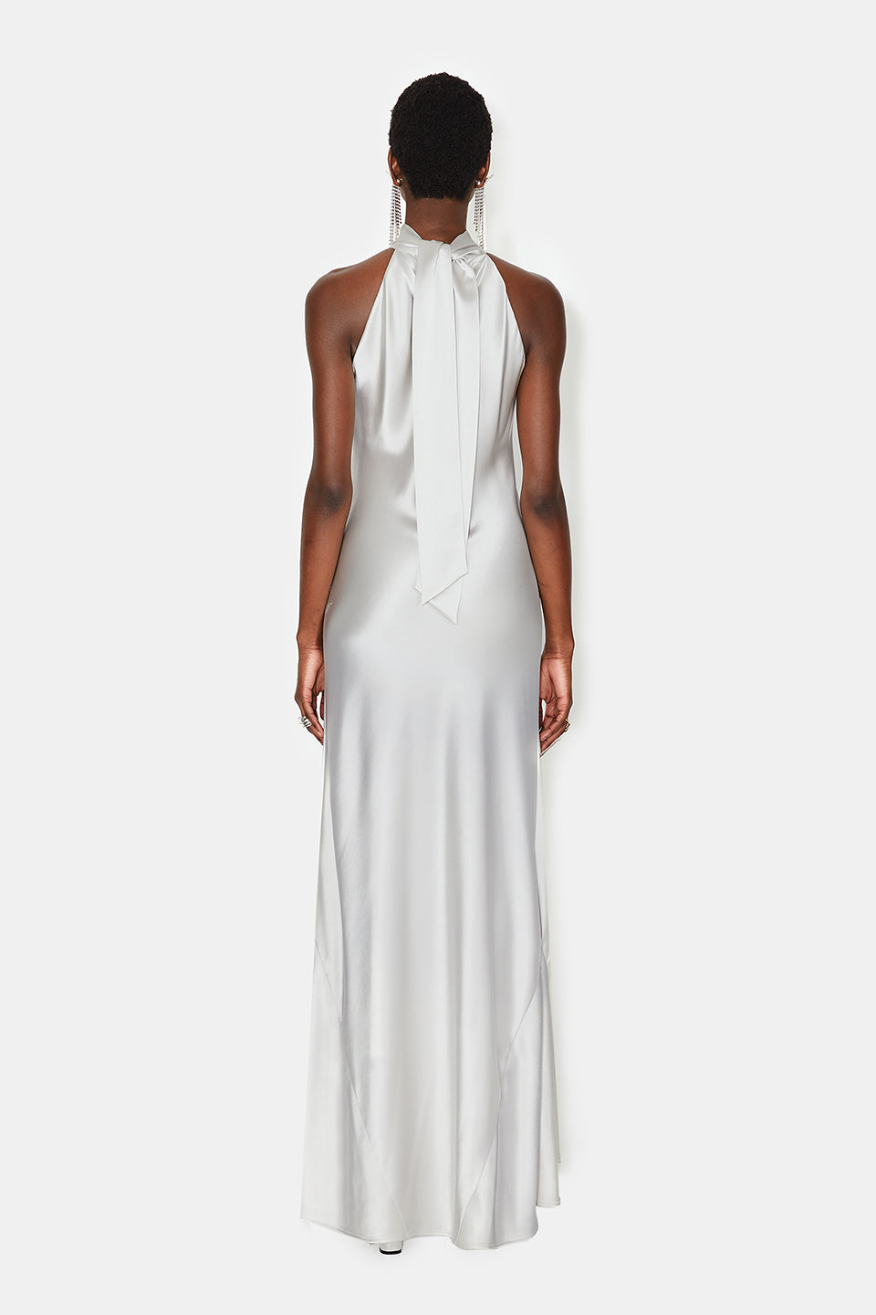 Satin Sienna Dress - Platinum