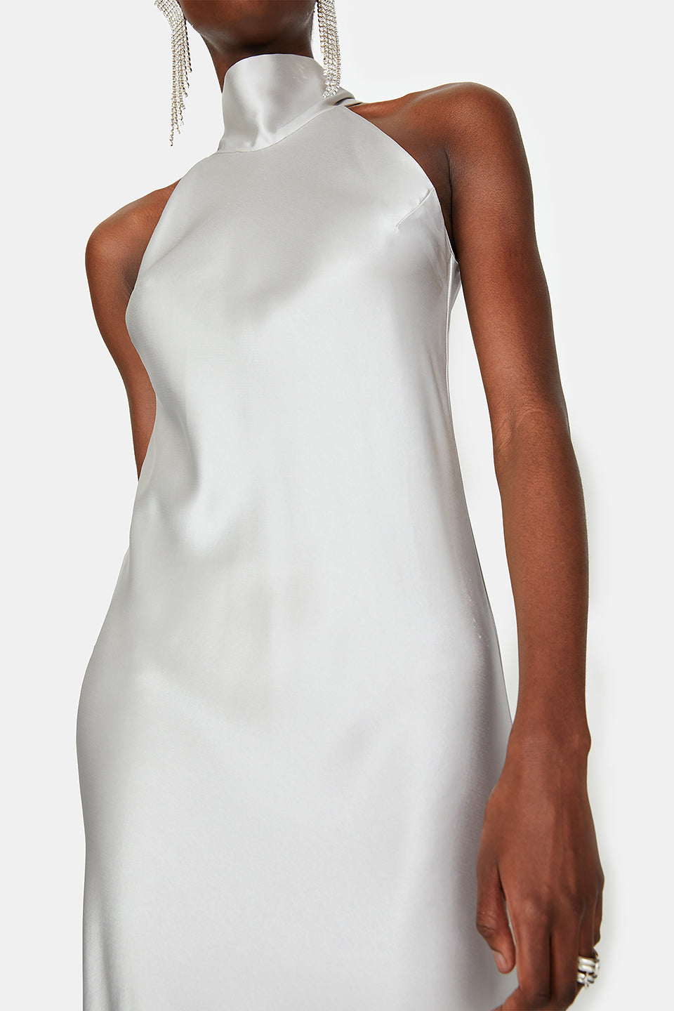 Satin Sienna Dress - Platinum