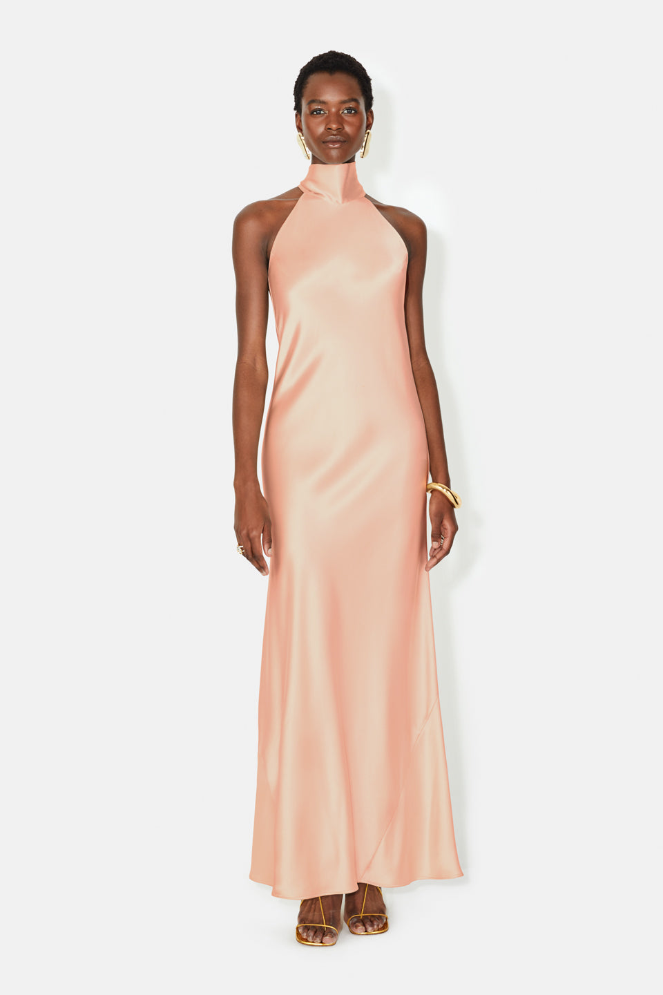 Satin Sienna Dress - Blush