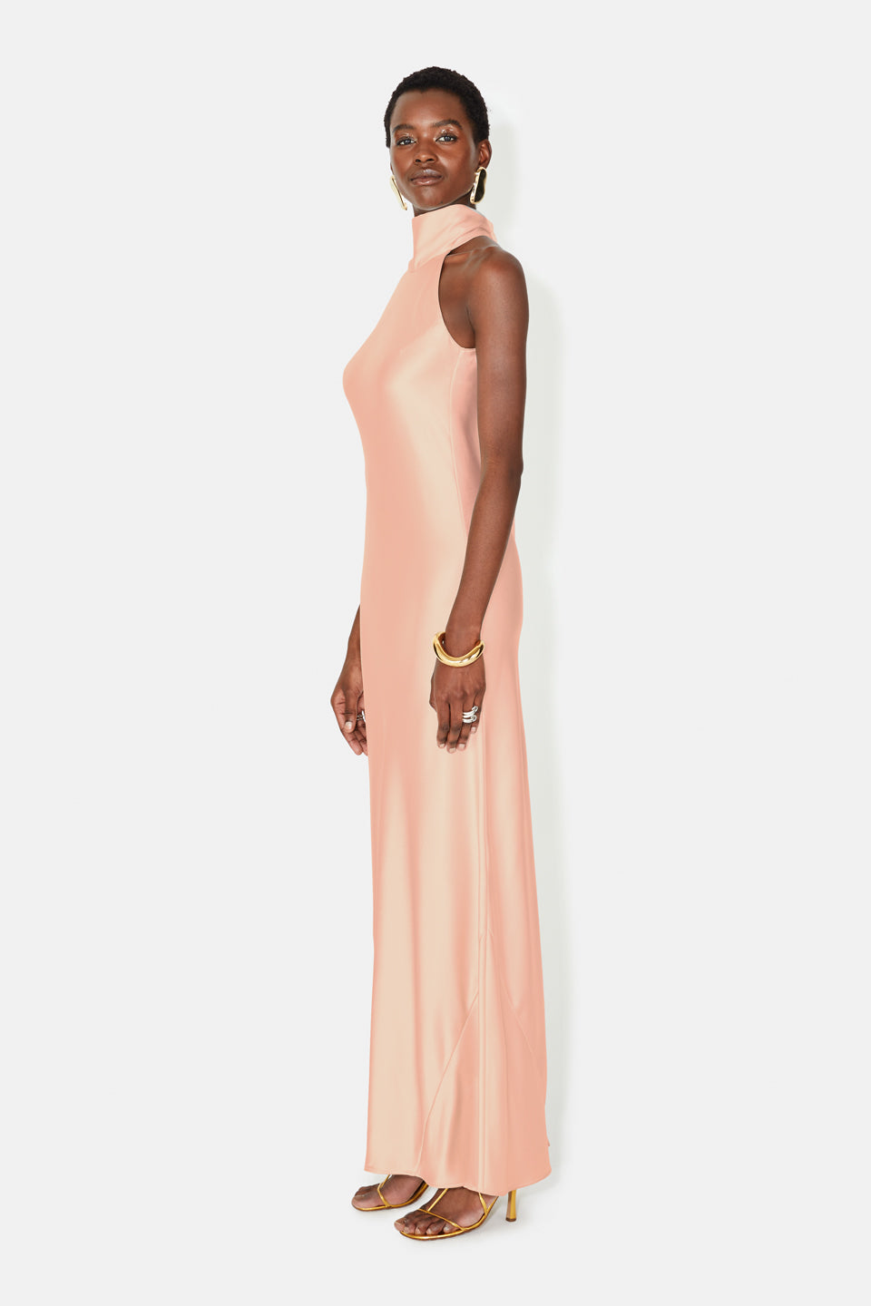 Satin Sienna Dress - Blush