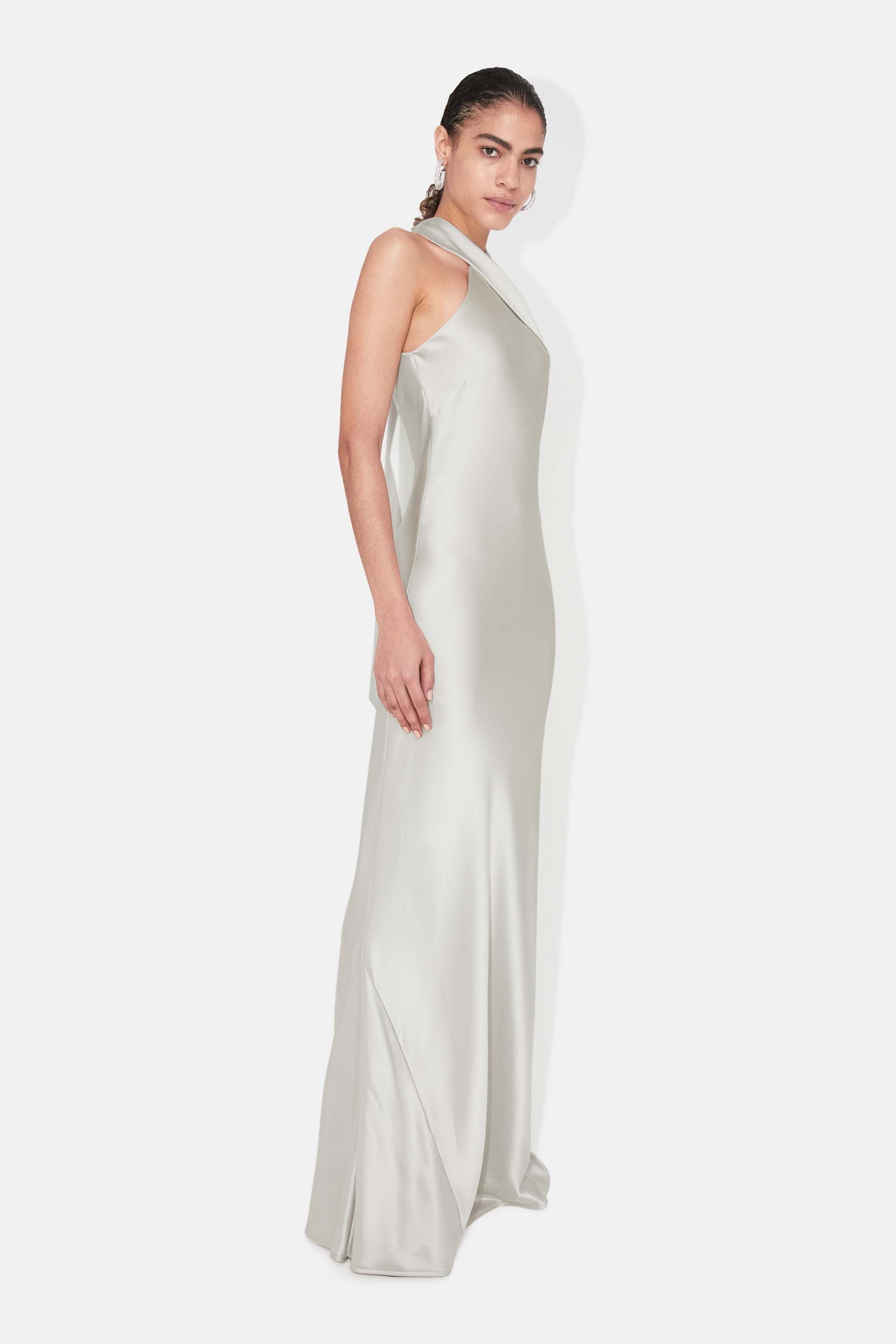 Satin Pandora Dress - Platinum