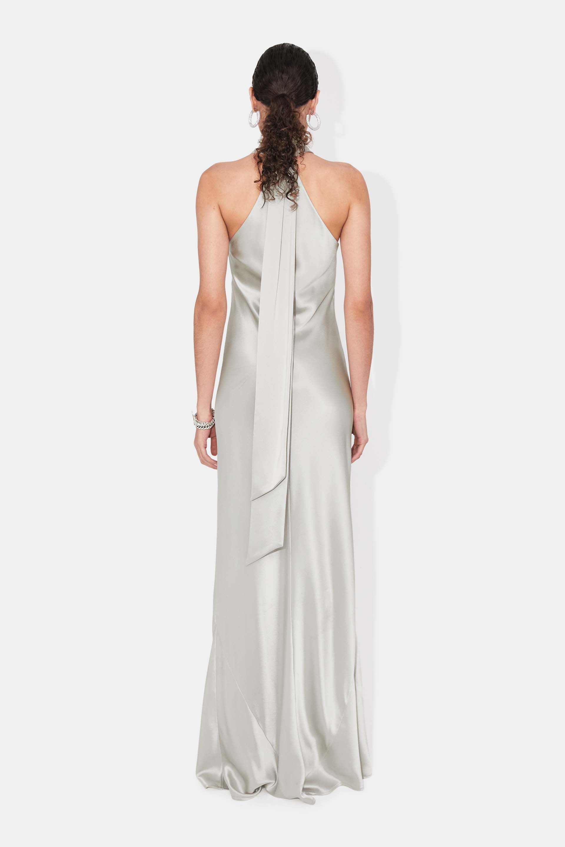 Satin Pandora Dress - Platinum